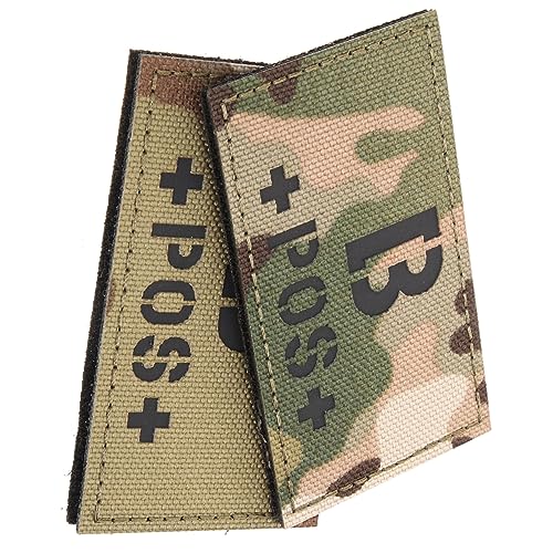 HAPINARY 2 Stück Blutgruppen Patch, Camouflage, Blutgruppen Abzeichen, Blutgruppen Armband Patches, B Positive Blutgruppen Abzeichen, Klett Patch, Blutgruppen Abzeichen von HAPINARY