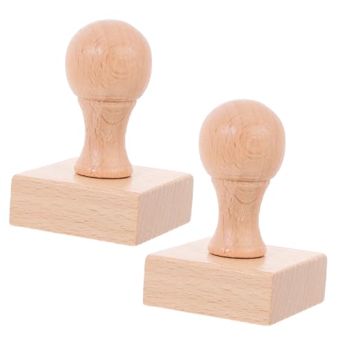 HAPINARY 2 Stück DIY Holzstempel Kleine Holz DIY Stempel Holzsiegel Scrapbooking Stempel DIY Basteln Herstellung Stempel Unfertiges Holz Stempel Holzsiegel von HAPINARY