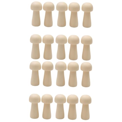 HAPINARY 20 Stk Holzpuppe Pilz Malspielzeug Spielzeug für Kinder Kokeshi-Puppen Specht Puppe basteln für kinder bastelmaterial für kinder Puppenspielzeug Pilzpuppe aus Holz Hölzern von HAPINARY