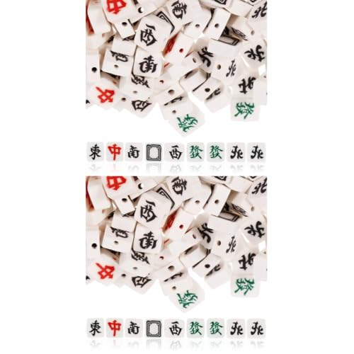 HAPINARY 200 Stk Mahjong-Perlen Anhänger für die Schmuckherstellung Mahjong-Zubehör bastelmaterial bastel materialien Perlen zur Herstellung von Armbändern Armband lose Perlen Polymer-Ton von HAPINARY