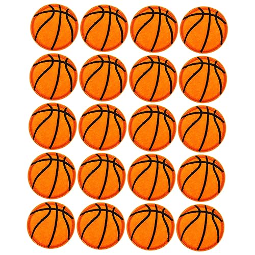 HAPINARY 20St Basketball-Aufkleber Sportdekor Basketball-Stickapplikation Mehrzweckapplikationen für Bekleidung bügelbild aufbügel-flicken gestickter DIY-Patch Flecken Polyester Orange von HAPINARY