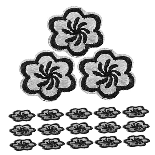 HAPINARY 20St Organza-Mullpflaster floral gestickter Aufnäher Patches nähen Flicken nähen Dekorative Patches Textilien Dekoration zarte Fellflecken zarte Kleiderflicken Polyesterfaden Black von HAPINARY