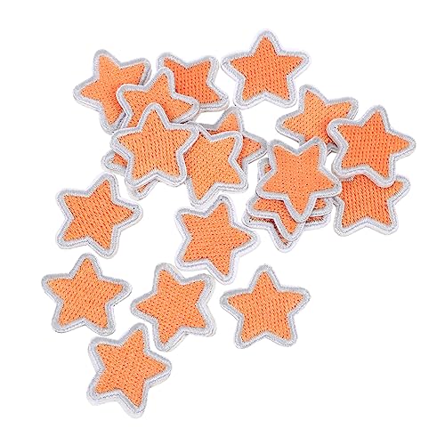 HAPINARY 20St Pentagramm-Patch Aufkleber süßer Fleck Flicken aufnähen gestickte Aufnäher säckchen packetbandrollen fünfzackige Sternflecken Aufnäher für Jacken aus Polyester Orange von HAPINARY