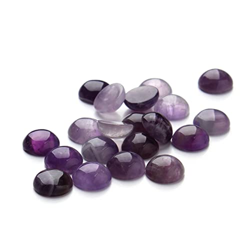 HAPINARY 20St lila Kristall-Cabochons runder loser Edelstein Perlen zur Schmuckherstellung bastel materialien Bastelmaterialien Zeitsteinzubehör zum Selbermachen Edelsteinglas Violett von HAPINARY