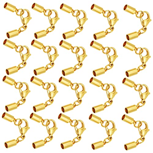 HAPINARY 20pcs Edelstahl Schnur Schnalle Mehrzweck Schmuck Verschluss Einfache Hummerverschluss Armband Verbindungsseil Schnalle Für Schmuck Armband 1,6 Mm Loch von HAPINARY