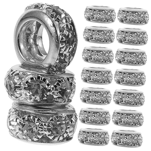 HAPINARY 20st Großporige Perlen Abstandsperlen Kleine Perlen Kit Zur Herstellung Von Perlenarmbändern Webbänder Bausatz Perlen-kit Herstellung Von Perlenschmuck Strasssteine Silver Kupfer von HAPINARY