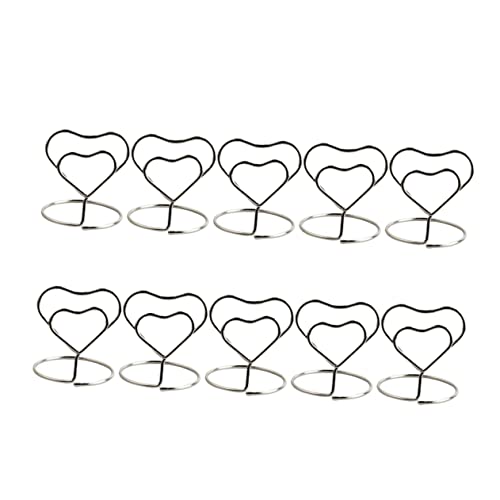 HAPINARY 20st Tischnummernhalter Namensplatzhalter Herzförmige Halter Hochzeit Zeichen Gefälligkeiten Platzieren Schild Rostfreier Tisch Tischständer Stand Broschürenhalter Clip Silver von HAPINARY