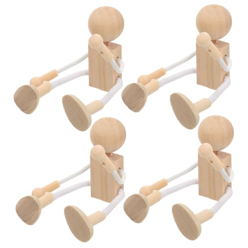 HAPINARY 24 Stk Pädagogisches Bastelspielzeug Modell Spielzeug Kokeshi Puppen Selber Machen Dekorative Puppenkörper Unvollendete Peg-puppen Lernspielzeug Unfertige Figuren Miniatur Hölzern von HAPINARY