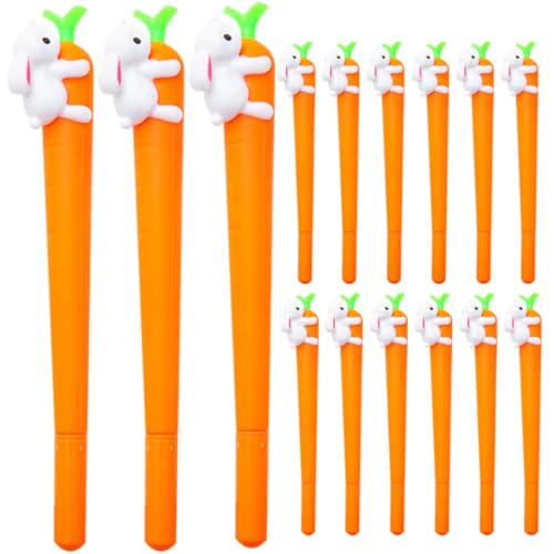 HAPINARY 24St Karotte Gel stift Whiteboard Pastellstifte schwarze Schreibstifte Farbstifte matschig kugelschreiber schreibutensilien Gelschreiber mit Hasenmuster Gelstift Plastik Orange von HAPINARY