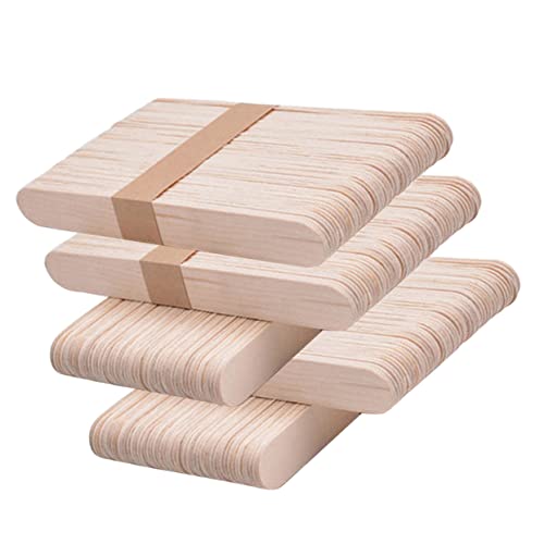 HAPINARY 250 Stück Eisstock aus Holz selbstgemachte Stöcke Stick für DIY farbige Bastelstäbe kinder basteln kindergarten spielsachen Eisstiele selber machen Bastelstock selber machen Beige von HAPINARY