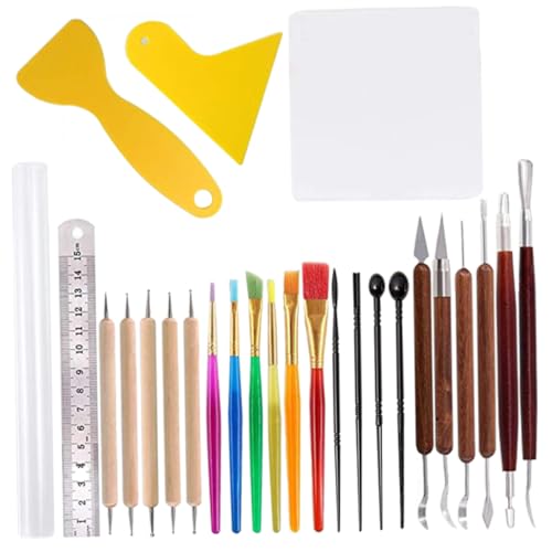 HAPINARY 26 Stk Schnitzmesser aus Ton Keramikwerkzeuge Tonbildhauerwerkzeuge Werkzeug aus Tonformwerkzeuge clay tools sculpting tools Prägewerkzeuge Töpferwerkzeuge selber machen Holz von HAPINARY