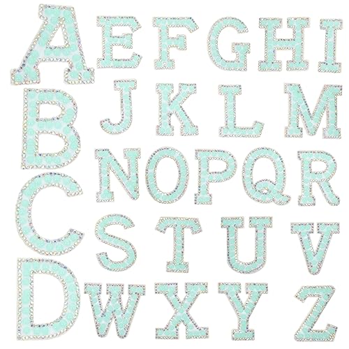 HAPINARY 26 Stück Glitzer Alphabet Aufnäher Bunte Buchstaben Zum Aufbügeln Und Basteln Selbstklebende Bling Patches Für DIY Projekte Kreatives Zubehör Für Kleidung Und Dekoration von HAPINARY