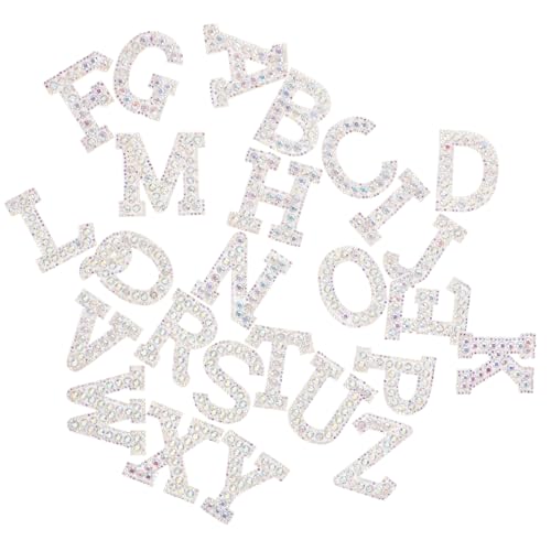 HAPINARY 26Pcs Hot Diamond Letter Stickers Buchstaben Birnen Eisen Auf Klebebriefpatches Glitzer Buchstaben Aufkleber Buchstaben Eisen Auf Flecken Strasssteine ​​Buchstaben Aufkleber von HAPINARY