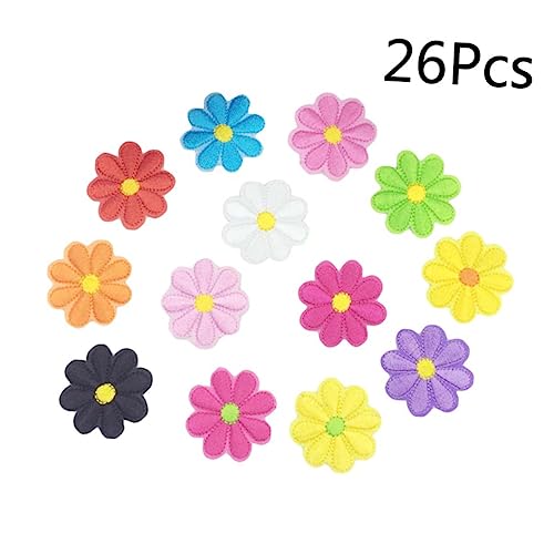 HAPINARY 26er Set Sonnenblumen Bügelpatches Für Bestickte Applikationen Farben Aufbügelflicken Für DIY Kunst Kleidung Taschen Jacken Jeans Zufällige Farbauswahl von HAPINARY