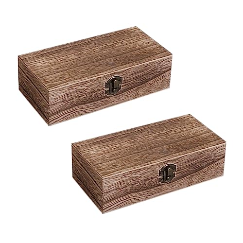 HAPINARY 2Er-Box Holzkasten schmuckkästchen storage boxes kleinteile box aubewahrungsbox vorratsboxen Schmuck-Organizer Schmuckorganisator für Halsketten antikes Dekor Mini-Schatztruhe von HAPINARY