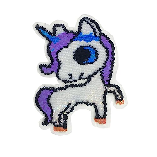 HAPINARY 2Pcs Can Flip Sequin Embroidery Horse Double Sided Flip Color Sequin Embroidery Cloth Sticker Embroidery Sequins DIY Clothes Patch Iron On Patch For Cloth von HAPINARY