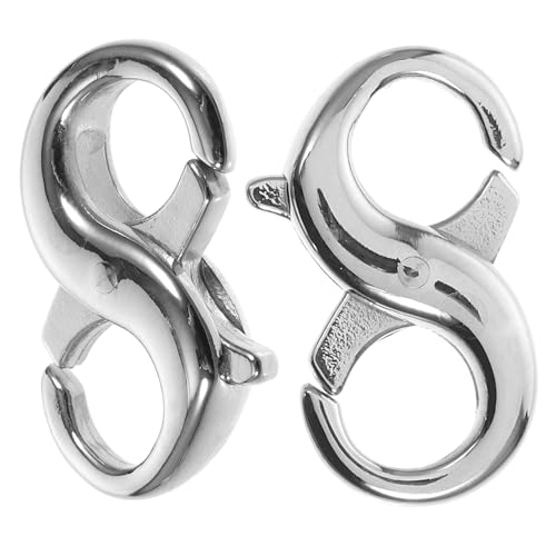 HAPINARY 2St Schmuckherstellungsset Halskette Silber Halskettenverschlüsse Hummerschere Kettenverlängerung lobster clasp Schmuckzubehör selbstgemachte Ringe Schmuck-Ergebnisset Stahl von HAPINARY