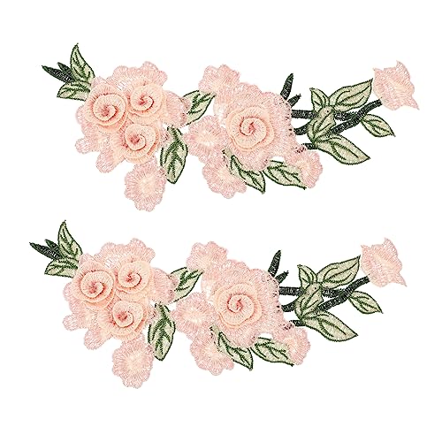 HAPINARY 2St Stickapplikation Blumenaufkleber Kleidung Bastelzubehör zum Nähen DIY Bastelbedarf Patch aufnähen apfelding decorations ornamente Blumenapplikationen Blumen-DIY-Patch Polyester von HAPINARY