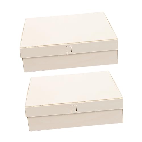 HAPINARY 2St aus Holz storage boxes aufbwahrungs-box Holzbehälter verstauungsboxen präsentbox Verpackung Korb Dessert- Mini-Aufbewahrungsbehälter für Kuchen von HAPINARY