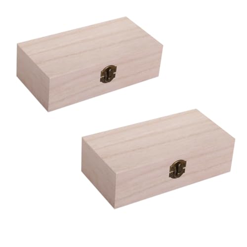 HAPINARY 2er-box Holzkasten Kleiner Schmuck Organizer Klar -schmuckkästchen Rustikale Mini-schatztruhe Mini-dekor Kleine Khaki von HAPINARY