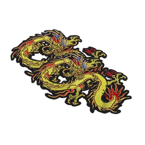 HAPINARY 2st Drachen-stickerei-patch Gestickte Aufnäher Flicken Aufbügeln Stickereiflecken Drachen-patches Verschleißfeste Flicken Stoffaufkleber Kleidungsflicken Patch Aufnähen Polyester von HAPINARY