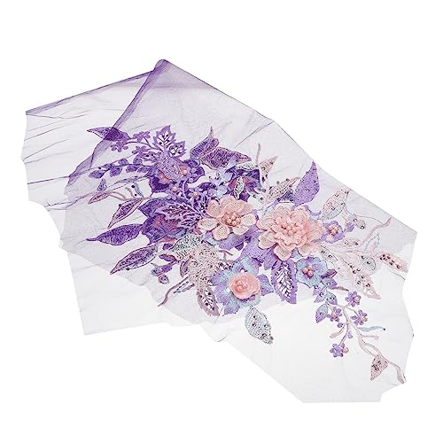 HAPINARY 2st Kleidung Stickzubehör Künstlich Spitze Blumenapplikationen Bausätze Stich Stoff Bausatz Sticktuchpaste Kleiderflicken Blumen Annähen Gefälscht Strauß Polyestergewebe von HAPINARY