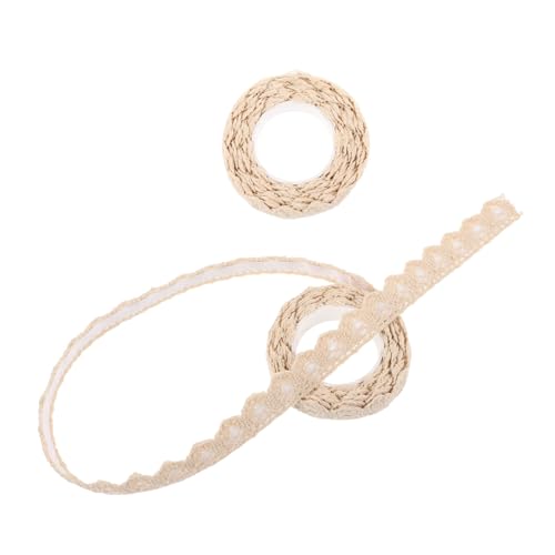 HAPINARY 2st Spitzenband Transparent Beschreibbares Band Urlaub Bastelband Maskierung Pastell Spitzenbesatz Funkeln Aufkleber Sammelalbum Klebriges Klebeband Buchalbum Klebeband Stoff Beige von HAPINARY