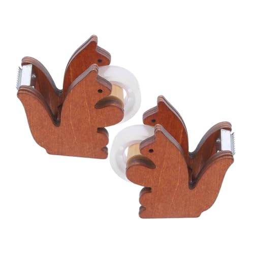 HAPINARY 2st Tierbandhalter Kabelclip Weiße Tafel Büro Lustige Neuheit Maskierung Bandspender Clips Doppelt Lenkkabelhalter Klebeband Aufkleber Packband Klar Light Brown Aluminiumlegierung von HAPINARY