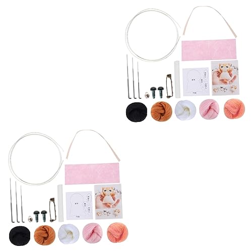 HAPINARY 2st Wollfilz-Accessoires Selber Machen Wollfilzform Nadelfilz-Kits Häkelset Kaktus Nadelfilz-Set Wolle Selber Machen Filzstoff Katzenkunst DIY-materialpaket Katzen-broschen-kit von HAPINARY