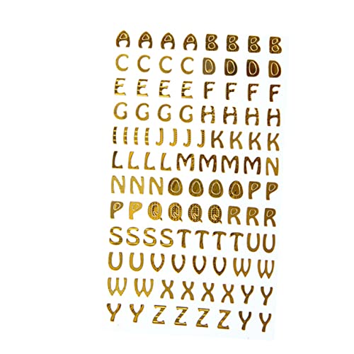 HAPINARY 3 Blätter Aufkleber zum Basteln Aufkleber mit glitzernden Buchstaben Dekor Aufkleber für scrapbooking sticker scrapbook stickers Scrapbook-Aufkleber Notebook-Aufkleber Golden von HAPINARY