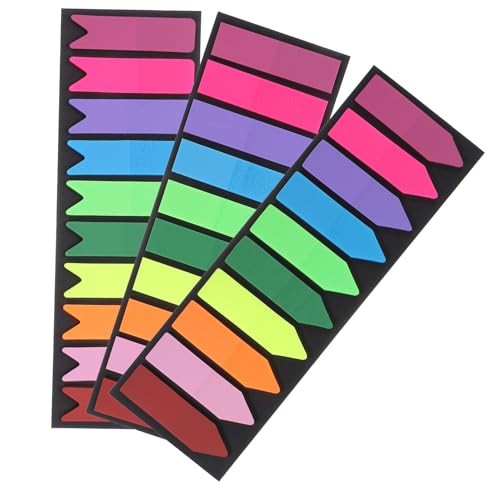 HAPINARY 3 Sätze klebezettel durchsichtig transparente sticky notes farbige Büroetiketten farbige Haftnotizen Aufkleber Registerkarten Lesestreifen für den Haushalt Lernzubehör das Haustier von HAPINARY