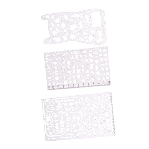 HAPINARY 3 Stk Lineal mit Hohlmuster aus Edelstahl Zeichnung Kunst Schablone scrapbook schablonen scrapbooking zubehör Bastelschablonen zum Malen dekorative Schablonen Edelstahl 304 Silver von HAPINARY