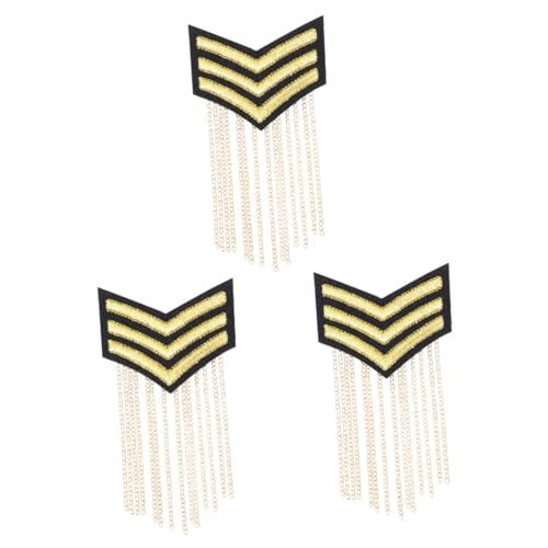 HAPINARY 3 Stk Schulterklappen goldene Quaste Fransen Epaulette Herrenaccessoires Jahrgang Epaulette Quaste Epaulette fringe quasten Männer Epaulette Schultermarkierungsdekor Stoffstickerei von HAPINARY