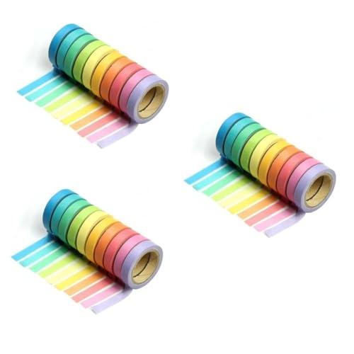 HAPINARY 30 Rollen Washi Tape in Regenbogenfarben the washi tape farbiges klebeband Masking Tape Color Tape Art Tape ein Klebeband Scrapbook-Klebeband dekoratives Washi-Tape Washi-Klebeband von HAPINARY