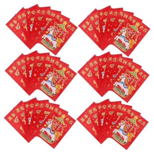 HAPINARY 300 Stück Chinesische Rote Umschläge Pferde Jahr Kreative Hongbao Karten Umschläge für Neujahr Frühlingsfest Hochzeit Geburtstag Familienfeiern mit Lebendigen Cartoon Motiven HAPINARY 300 Stück Chinesische Rote Umschläge Pferde Jahr Kreative Hongbao Karten Umschläge für Neujahr Frühlingsfest Hochzeit Geburtstag Familienfeiern mit Lebendigen Cartoon Motiven von HAPINARY