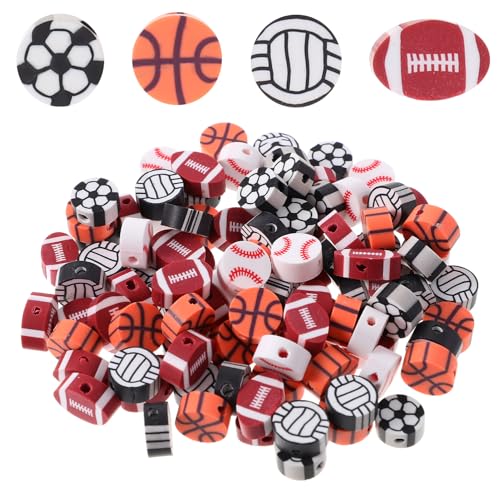 HAPINARY 300St bastelzeug für freundinen dekoringe faszinater Schmuck-Accessoires Fußballperlen Basketball-Perlen Perlen-Sortiment Spaß Lose Schmuckperle Schmuckperlen Polymer-Ton von HAPINARY