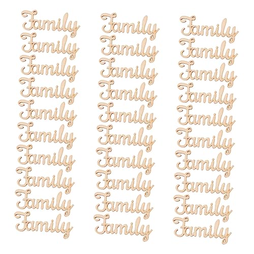 HAPINARY 30Pcs Familywood Chips Hallo Banner Home Family Reunion Dekorationen Wandaufkleber Filz Für Festzelt Leuchten Briefe Glückliche Familie Schild Handgefertigte Etiketten Brief von HAPINARY