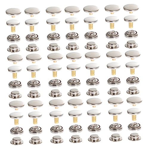 HAPINARY 30St Knöpfe aus Messing Knopfleiste Schnappverschluss für Kleidung Stifte Schnappzange Fixer push button buttons Sicherheitsknöpfe für Hemden Druckknöpfe für Kleidungsstücke Silver von HAPINARY