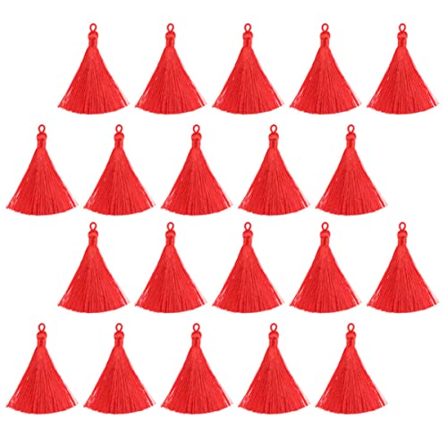 HAPINARY 30pcs Silky Ohrringe Breite Quasten Elegante Quasten Mit Hängsschleife (rot) von HAPINARY