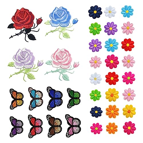 HAPINARY 36Pcs Clothing Patch Kleidung Dekorative Aufkleber Jeans Mit Stickereien Gestickt Blumensticke Patches Nähtücher von HAPINARY