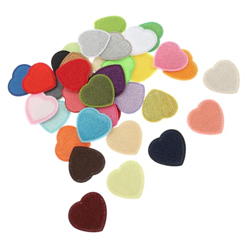 HAPINARY 36Pcs Herz Gesticktes Stofffleck Kleidungsstück Patch Herz Applikation Kleines Bügeleisen Auf Flecken Kleidung Applique Herzflecken Eisen Auf Eisen Auf Flecken Für Kleidung von HAPINARY