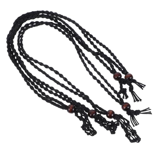 HAPINARY 3St Geflochtene Halskette mit Anhänger personalisierte halskette Personalisierte Kette verstellbarer Kristall-Halskettenhalter Seilkristallkäfig-Halskettenhalter Wachsseil Black von HAPINARY