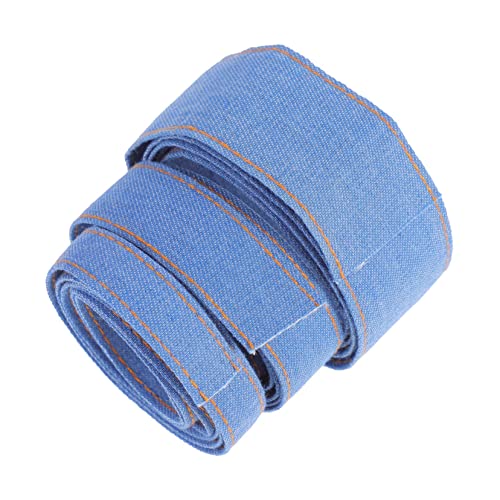 HAPINARY 3St Jeansstreifen Spitzenband Baumwolle Drahtbänder für Bastelarbeiten grünes Band Stoff bastelkasten bastel materialien Zubehör für Haarspangen Material für Haarschmuck Denim Blue von HAPINARY