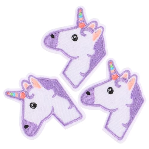 HAPINARY 3St Patch-Einhorn Flecken Stickerei bestickt Kinderspielzeug Aufkleber bastelset basteln für unicorn stickers patches zum aufnähen Taschen-Patch Stoff-Einhorn-Patch von HAPINARY