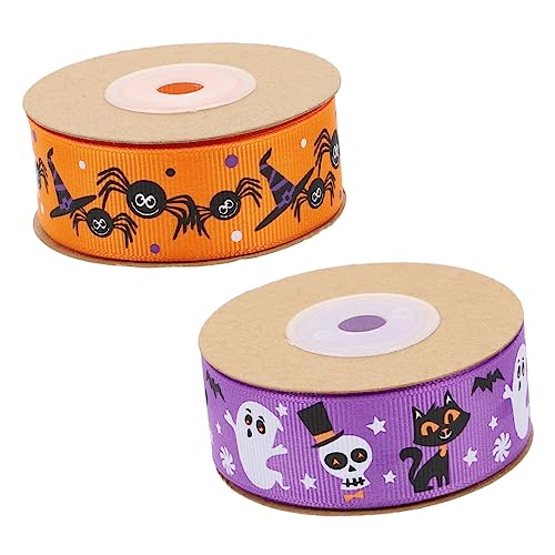 HAPINARY 4 Rollen Halloween-band Süßes Oder Saures Band Bastelstoffband Halloween-bastelband Halloween-partybanddekoration Halloween-geschenkverpackungsband Diy Band Zum Basteln Polyester von HAPINARY