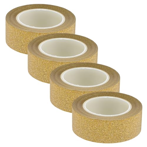 HAPINARY 4 Rollen Klebebänder für Sammelalben dekoratives Washi-Tape dekorative Washi-Klebebänder Band spiltt scrapbbok Washi Tape zum Verpacken von Geschenken Partyzubehör Papier Golden von HAPINARY