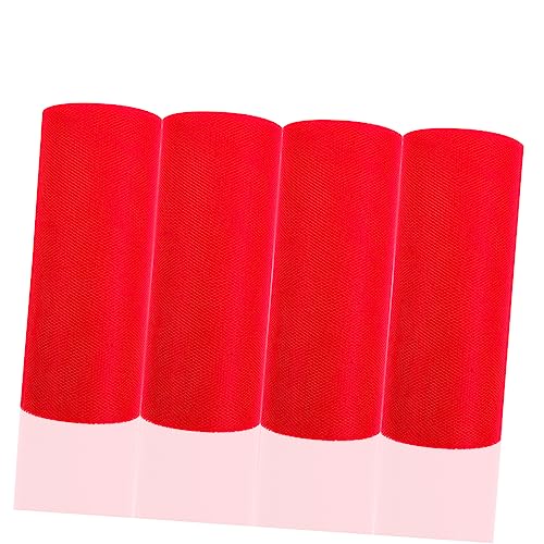 HAPINARY 4 Rollen Tüllrolle Maschenrolle Netzband für zu Hause schneidbare Tüllstoffe zartes Tüllband DIY-Netz seidenband ribbon bandfeile dekoratives Tüllband Party-Mesh-Band Polyester rot von HAPINARY