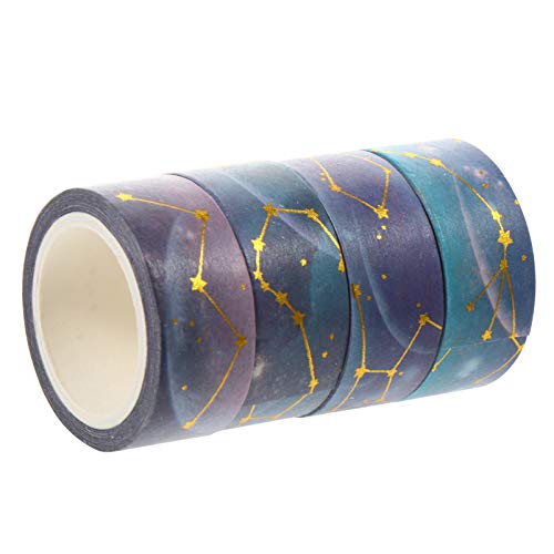 HAPINARY 4 Rollen Washi Tape Klebeband Washi Papier Aufkleber Notizbuchband Dekoratives Klebeband Washi Masking Tape Buntes Japanisches Papier von HAPINARY