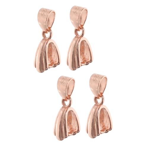 HAPINARY 4 Stück Anhängerclip Schmuckverschlüsse und Verschlüsse Steine ​​für die Schmuckherstellung DIY-Schmuck handgefertigter Schmuck Charm Halter für Halskette 925 Silber Rose Gold von HAPINARY