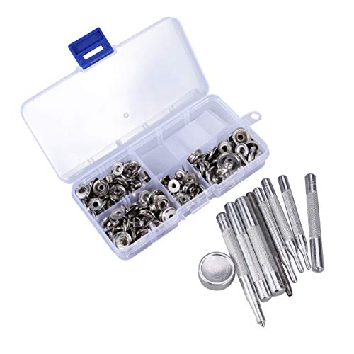 HAPINARY 40er Set Druckknöpfe Set Metall Druckknöpfe Für Kleidung Basteln 9 Stück Befestigungswerkzeuge Silber Weiß von HAPINARY